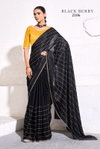 Black Berry By Kala Jamun Fancy Satin Party Wear Saree Exporters In India